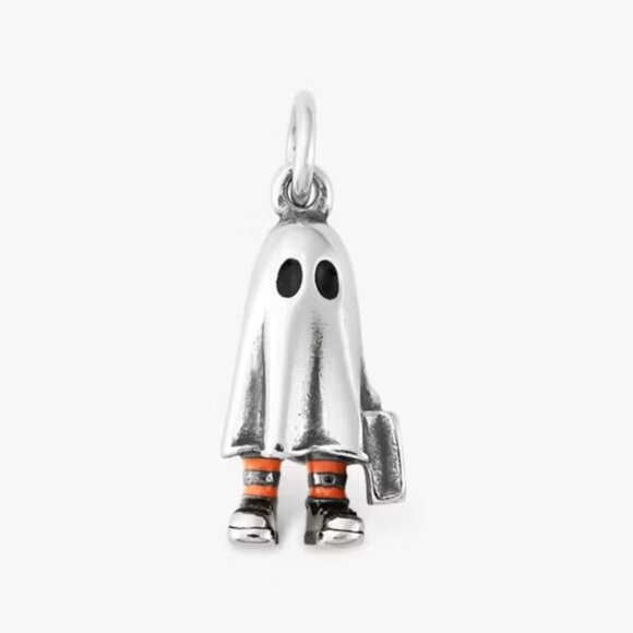 Jewelry - Halloween Ghost Charm Sterling Silver Enamel Trick or Treater Charm